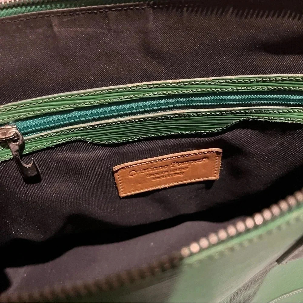 Cristiano Pompeo Handbag Purse Alma Green Made In Italy - Picture 8 of 12